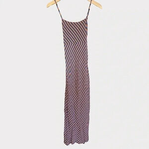 Olivaceous Striped Spaghetti Strap Maxi Dress in Size Small